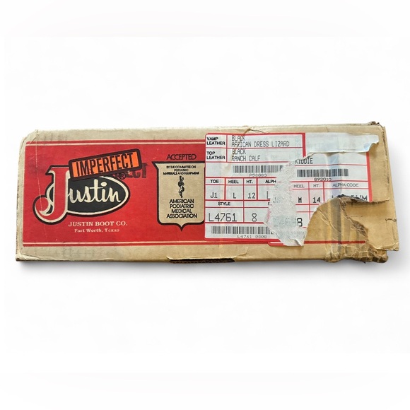 Vintage 90s Justin women’s Black African Dress Lizard skin cowboy boots - Picture 12 of 12